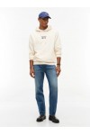 TOMMY HILFIGER REGULAR FIT DIAGONAL TERRY HOODED SWEATSHIRT CREAM DM0DM23584-AEF