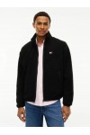 TOMMY HILFIGER TJM BADGE TEDDY RELAXED ZIP-THRU SWEATSHIRT BLACK DM0DM22345-BDS