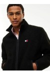 TOMMY HILFIGER TJM BADGE TEDDY RELAXED ZIP-THRU SWEATSHIRT BLACK DM0DM22345-BDS