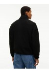 TOMMY HILFIGER TJM BADGE TEDDY RELAXED ZIP-THRU SWEATSHIRT BLACK DM0DM22345-BDS