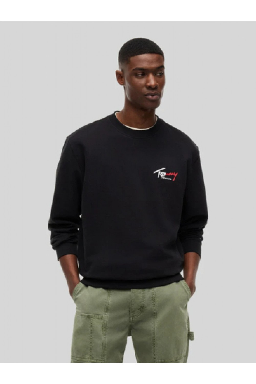 TOMMY HILFIGER REGULAR ENTRY SIGN SWEATER BLACK DM0DM23116-BDS