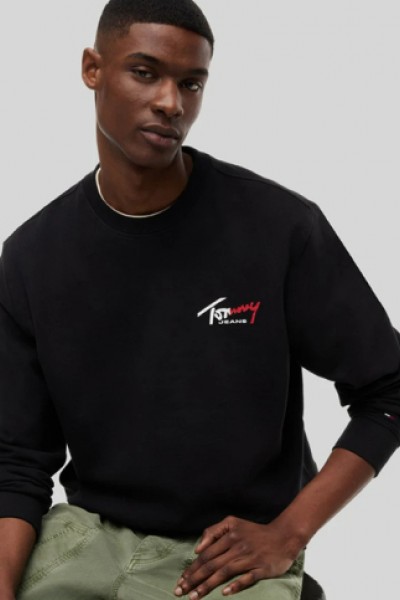 TOMMY HILFIGER REGULAR ENTRY SIGN SWEATER BLACK DM0DM23116-BDS
