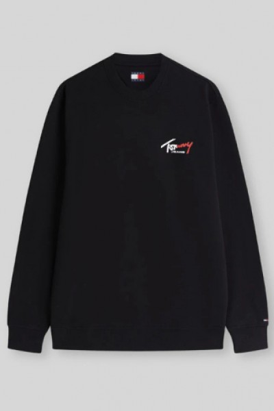 TOMMY HILFIGER REGULAR ENTRY SIGN SWEATER BLACK DM0DM23116-BDS