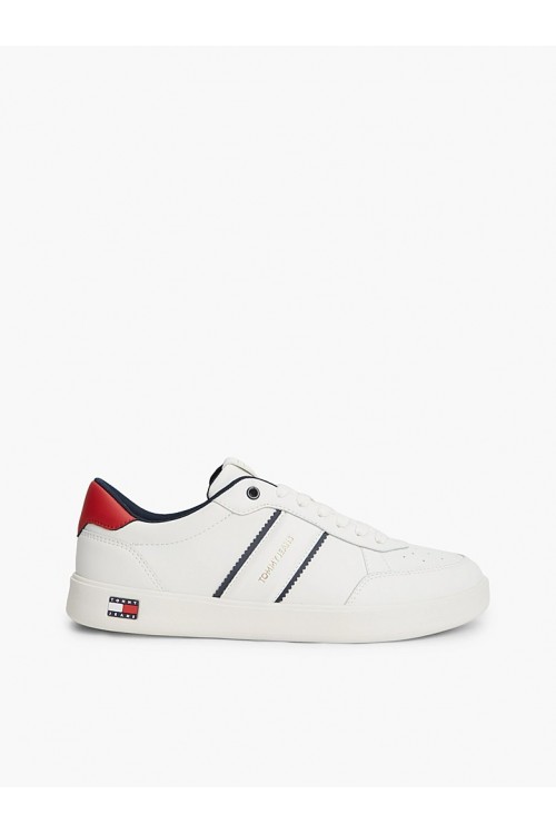 TOMMY HILFIGER LIGHTWEIGHT COURT TRAINERS WHITE EM0EM01758-0GY
