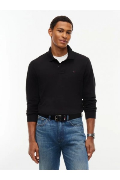 TOMMY HIFIGER POLO LONGSLEEVE BLACK DM0DM23630-BDS