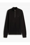 TOMMY HILFIGER TJM ESS LIGHT QUARTER ZIP KNIT BLACK DM0DM21654-BDS