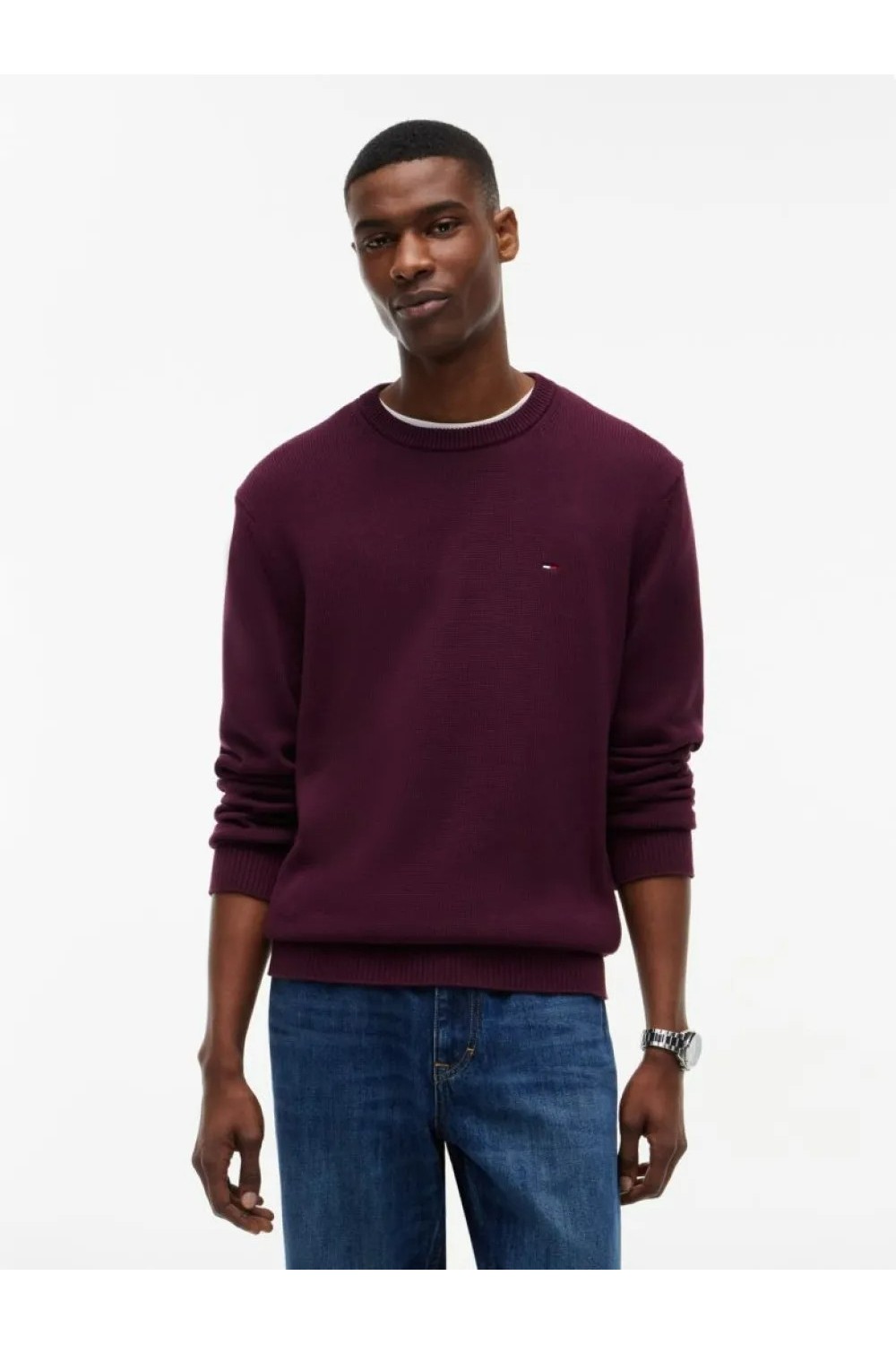 TOMMY HILFIGER SWEATER CLASIC NECK LOGO TOMMY CALYPSO BERRY DM0DM21787-V11
