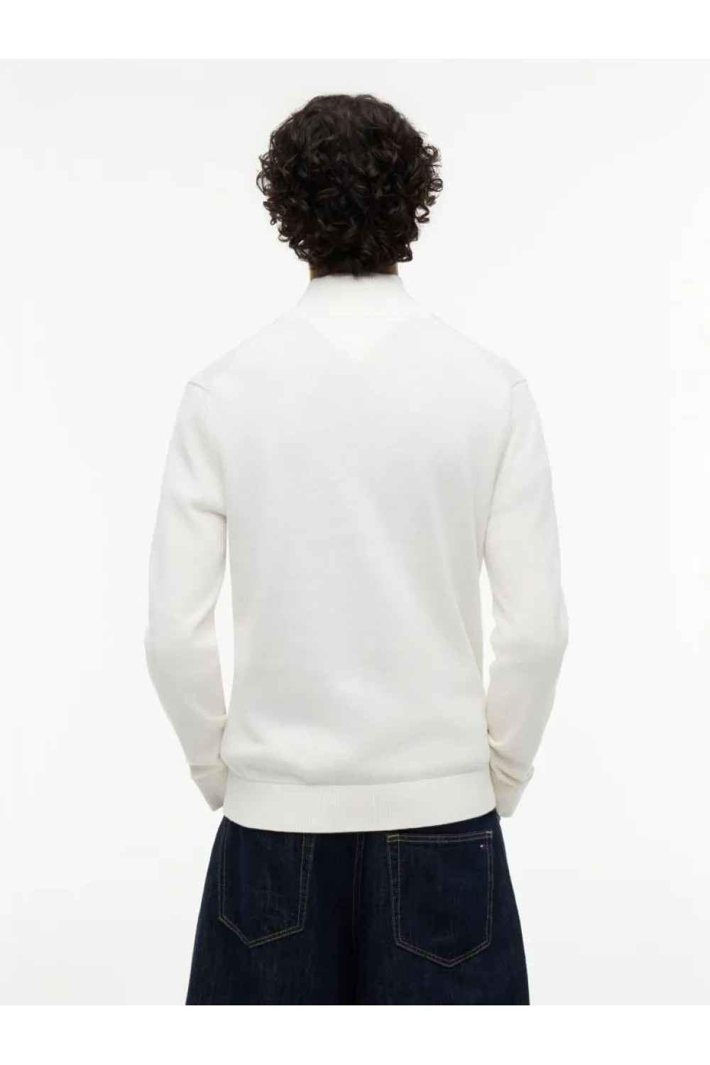 TOMMY HILFIGER TJM ESS LIGHT QUARTER ZIP KNIT OFF WHITE DM0DM21654-YBH