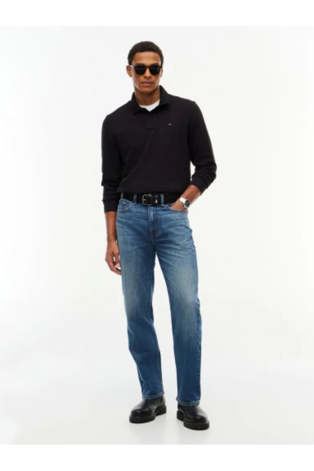 TOMMY HIFIGER POLO LONGSLEEVE BLACK DM0DM23630-BDS