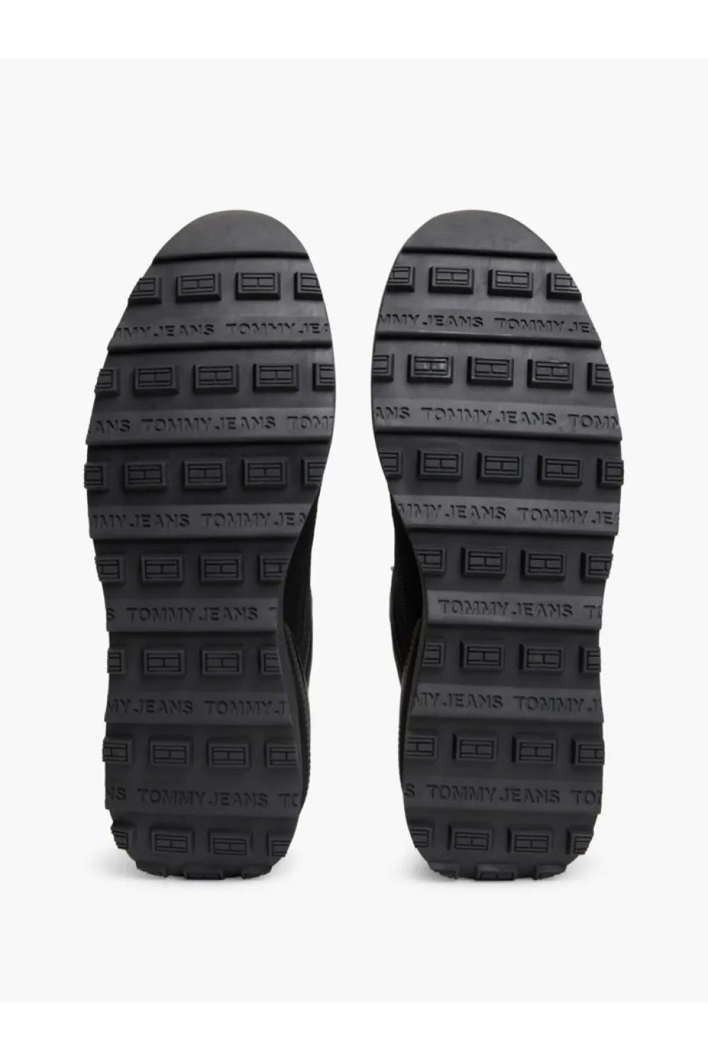 TOMMY HILFIGER COLOUR-BLOCKED MIXED TEXTURE CLEAT SNEAKERS BLACK EM0EM01775-0GJ