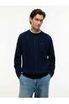 TOMMY HILFIGER TJM REG CABLE KNIT SWEATER DARK BLUE DM0DM23405-C1G