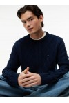 TOMMY HILFIGER TJM REG CABLE KNIT SWEATER DARK BLUE DM0DM23405-C1G