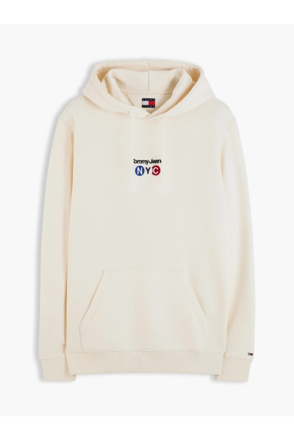 TOMMY HILFIGER REGULAR FIT DIAGONAL TERRY HOODED SWEATSHIRT CREAM DM0DM23584-AEF
