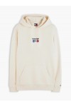 TOMMY HILFIGER REGULAR FIT DIAGONAL TERRY HOODED SWEATSHIRT CREAM DM0DM23584-AEF