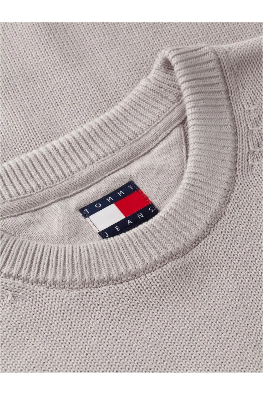 TOMMY HILFIGER SWEATER CLASIC NECK LOGO TOMMY LIMESTONE DUST DM0DM21787-PKE