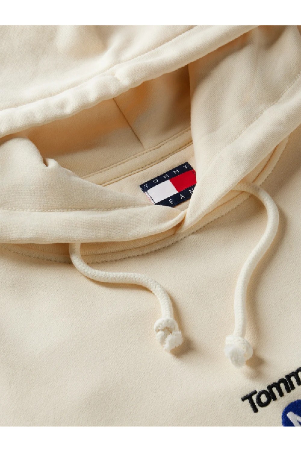 TOMMY HILFIGER REGULAR FIT DIAGONAL TERRY HOODED SWEATSHIRT CREAM DM0DM23584-AEF