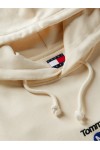 TOMMY HILFIGER REGULAR FIT DIAGONAL TERRY HOODED SWEATSHIRT CREAM DM0DM23584-AEF