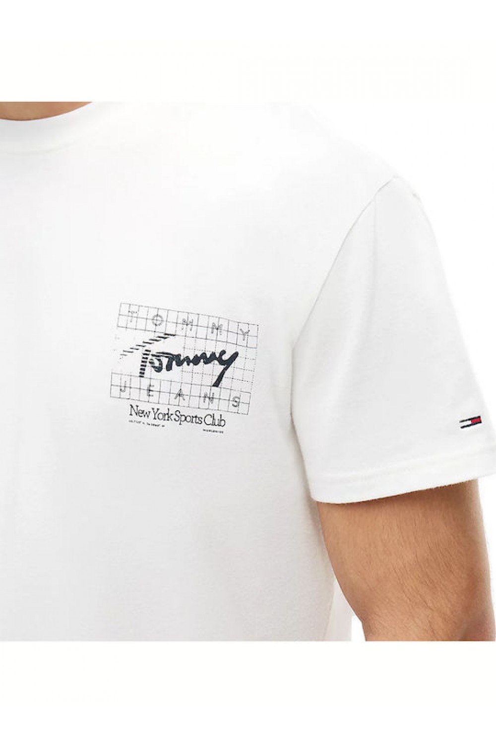 TOMMY HILFIGER T-SHIRT REGULAR SIGN FLAG ECRU DM0DM23177-YBL