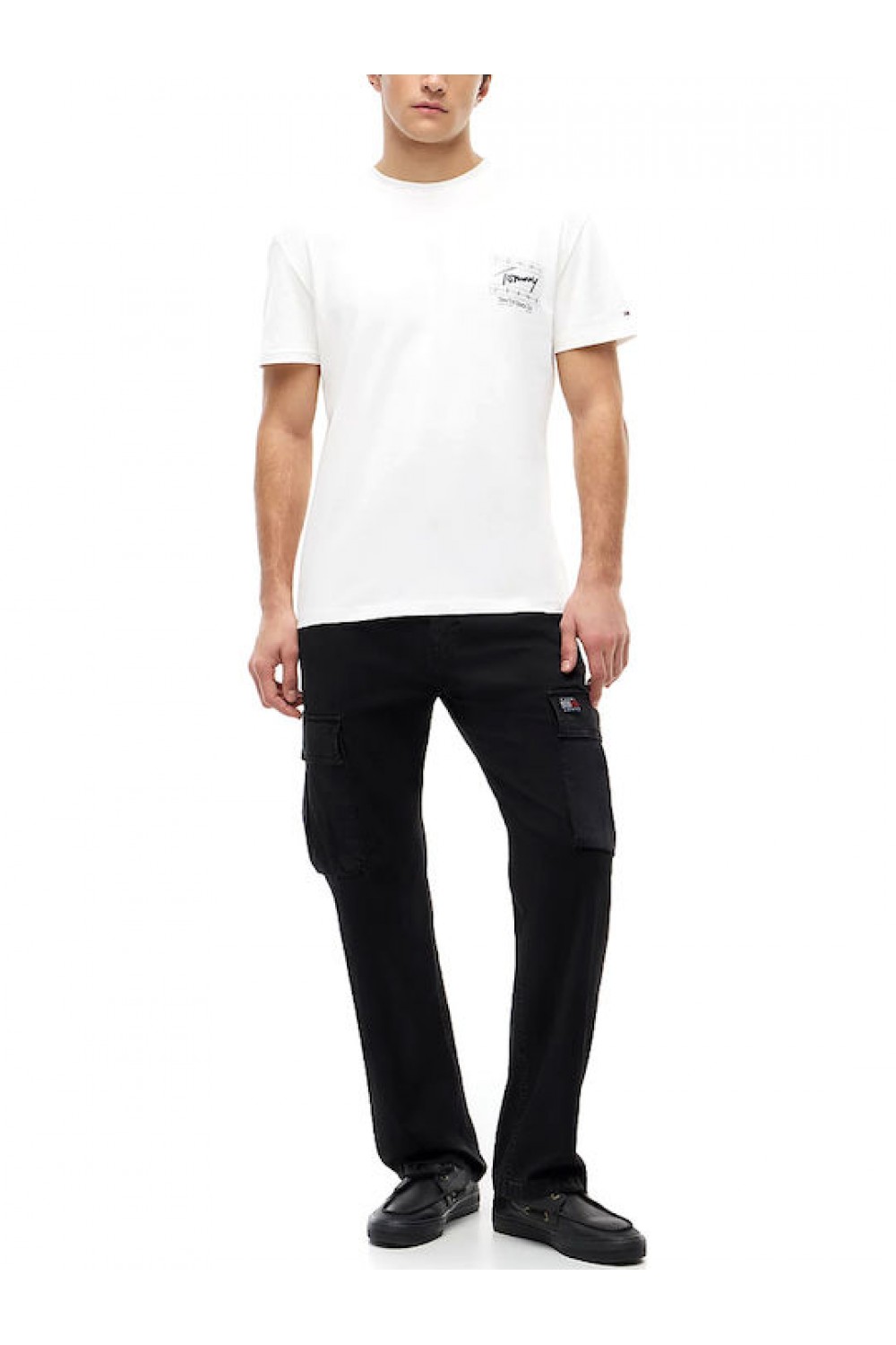 TOMMY HILFIGER T-SHIRT REGULAR SIGN FLAG ECRU DM0DM23177-YBL
