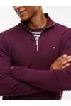 TOMMY HILFIGER TJM ESS LIGHT QUARTER ZIP KNIT CALYPSO BERRY DM0DM21654-V11