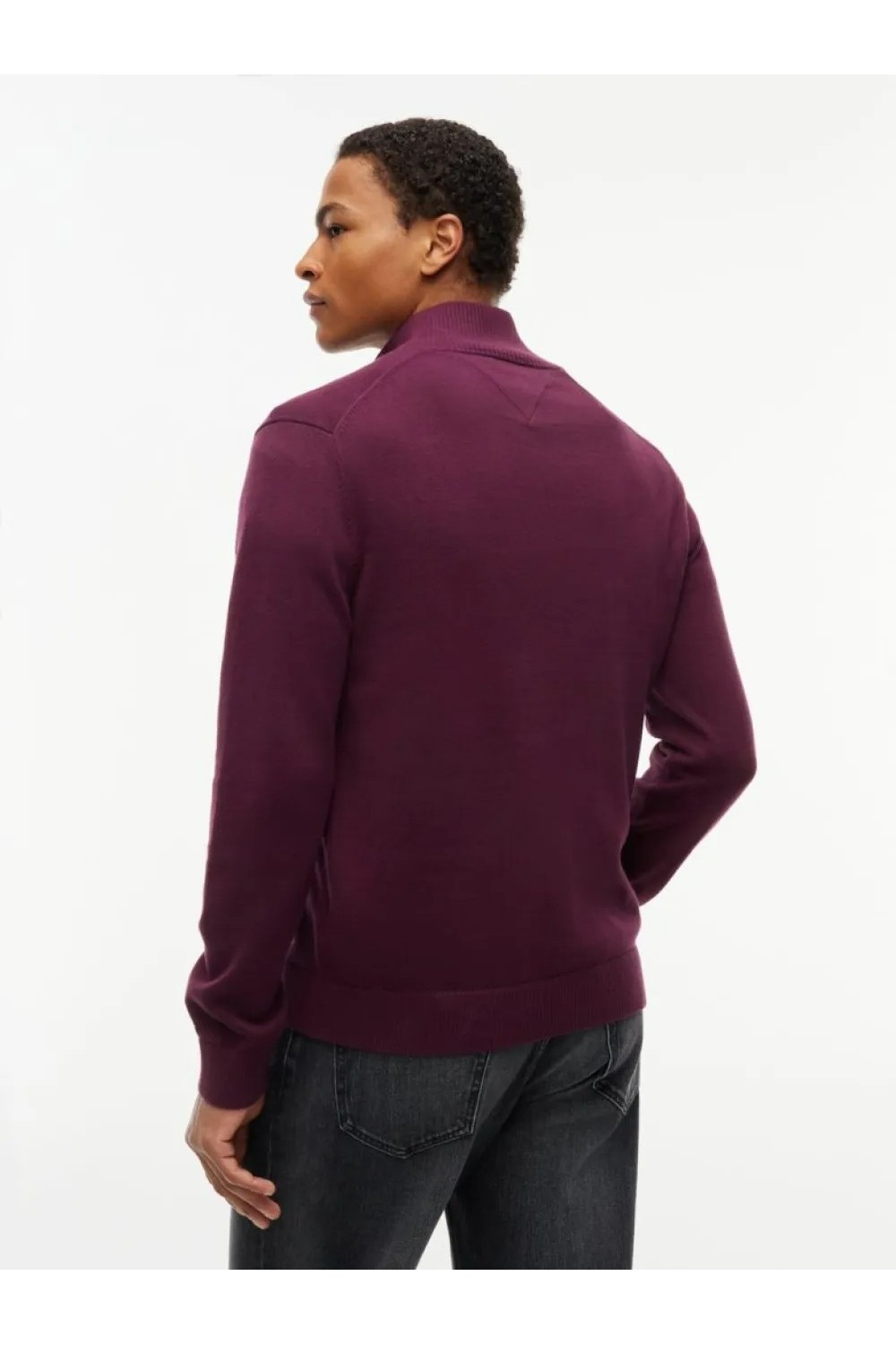TOMMY HILFIGER TJM ESS LIGHT QUARTER ZIP KNIT CALYPSO BERRY DM0DM21654-V11