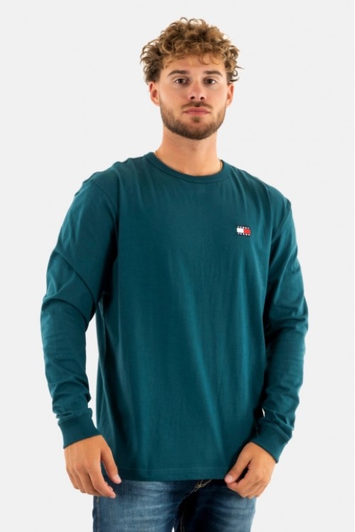 TOMMY HILFIGER TJM REG BADGE LONGSLEEVE TEE DEEP SEAWATER DM0DM18436-CWG