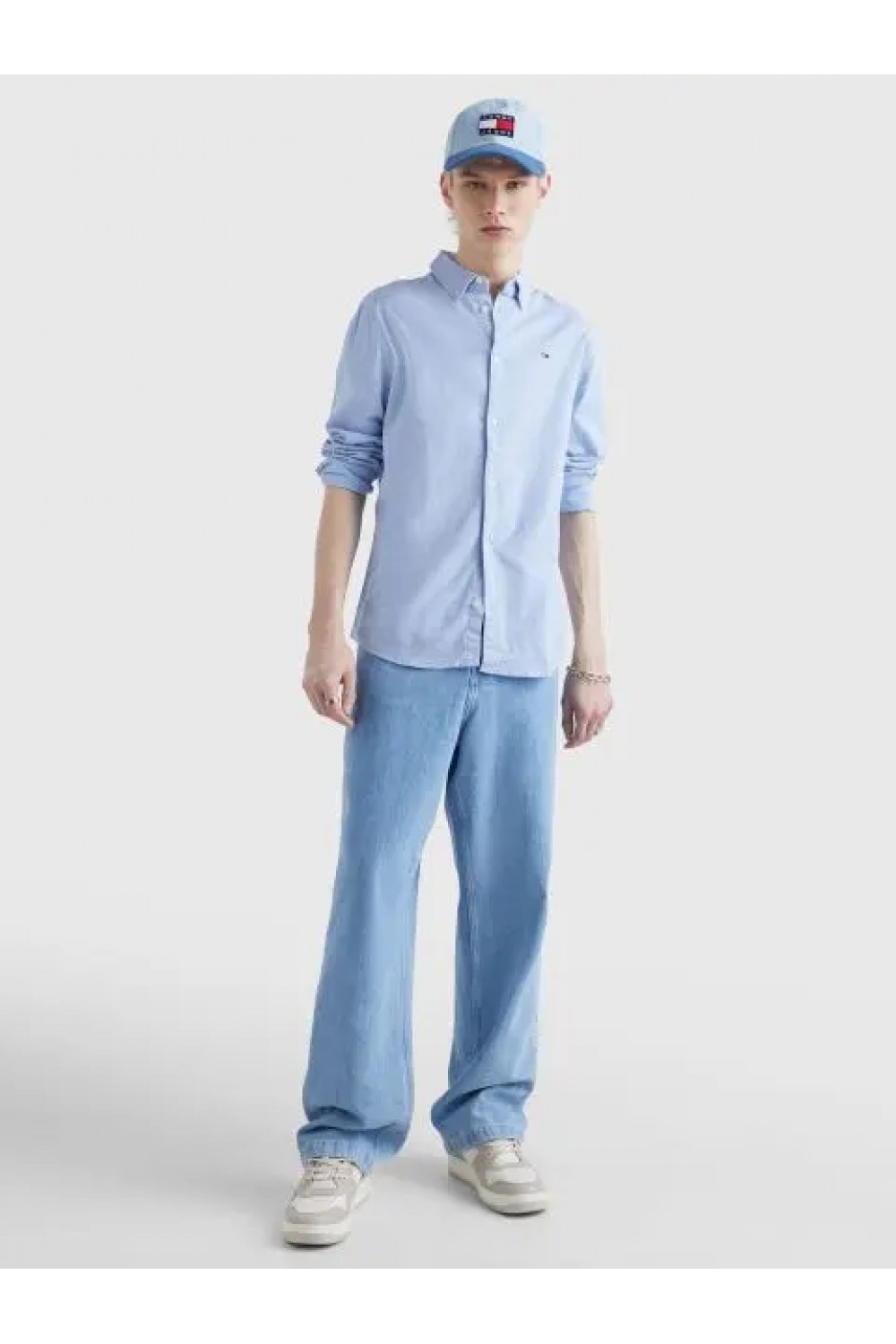 TOMMY HILFIGER TJM SLIM STRETCH OXFORD SHIRT PERFUME BLUE DM0DM09594-C4E