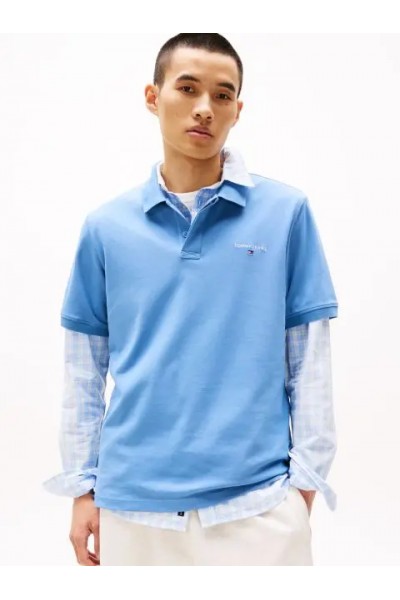 TOMMY HILFIGER T-SHIRT POLO TJM REG LINEAR COLORADO BLUE DM0DM20914-DY6