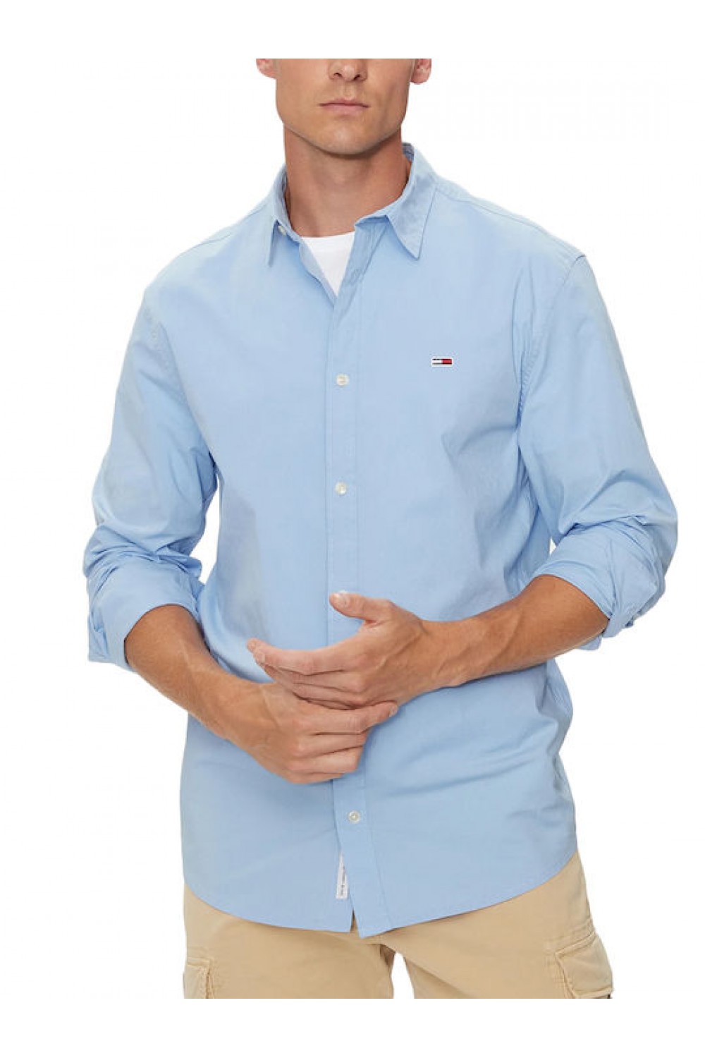 TOMMY HILFIGER TJM REG ENTRY POPLIN SHIRT DARK MODERATE BLUE DM0DM19519-C3S