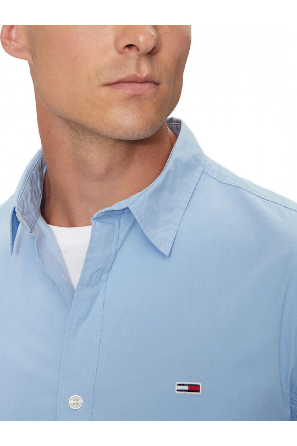 TOMMY HILFIGER TJM REG ENTRY POPLIN SHIRT DARK MODERATE BLUE DM0DM19519-C3S