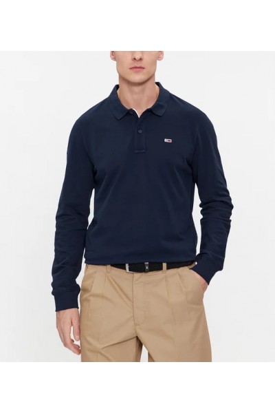 TOMMY HILFIGER TJM SLIM PLACKET LONGSLEEVE POLO DARK NIGHT NAVY DM0DM18309-C1G