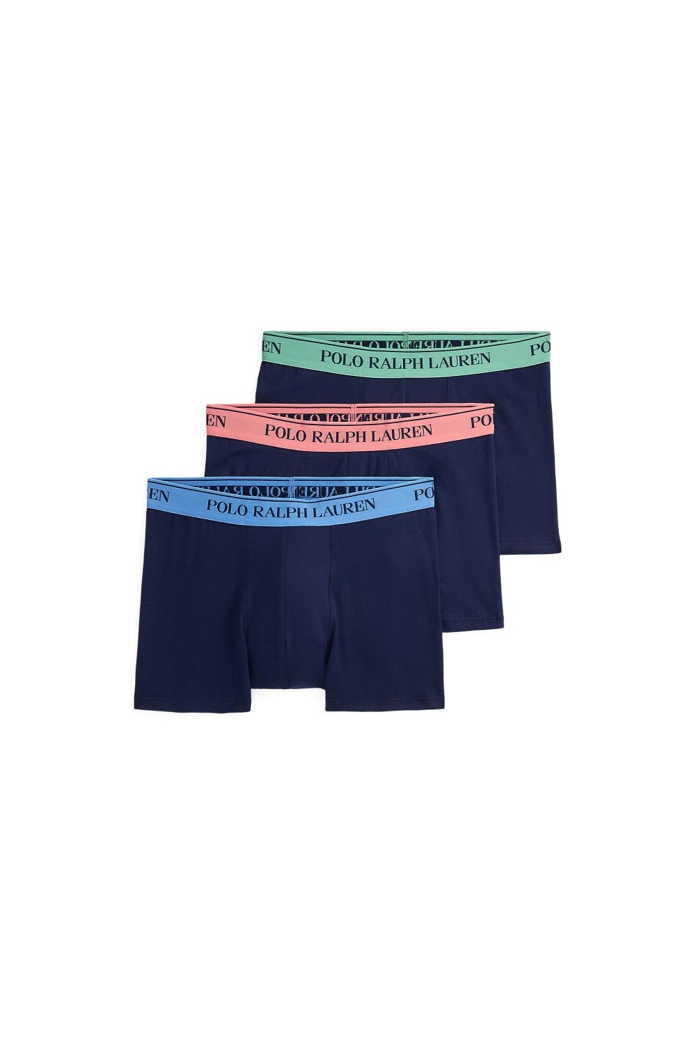 POLO RALPH LAUREN CLASSIC STRETCH COTTON TRUNK 3-PACK GREEN-RED-OFFICE BLUE 714830299185