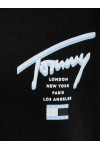 TOMMY HILFIGER T-SHIRT SIGNATURE BACK LOGO CREW NECK BLACK DM0DM21934-BDS