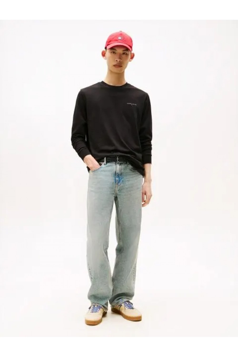 TOMMY HILFIGER TJM SLIM CHEST LINEAR LS TEE BLACK DM0DM21594-BDS