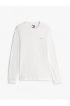 TOMMY HILFIGER TJM SLIM CHEST LINEAR LS TEE ECRU WHITE DM0DM21594-YBL
