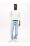 TOMMY HILFIGER TJM SLIM CHEST LINEAR LS TEE ECRU WHITE DM0DM21594-YBL