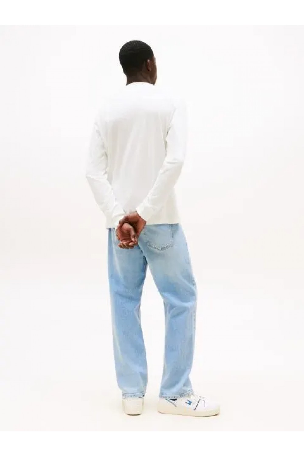TOMMY HILFIGER TJM SLIM CHEST LINEAR LS TEE ECRU WHITE DM0DM21594-YBL