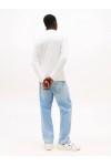 TOMMY HILFIGER TJM SLIM CHEST LINEAR LS TEE ECRU WHITE DM0DM21594-YBL