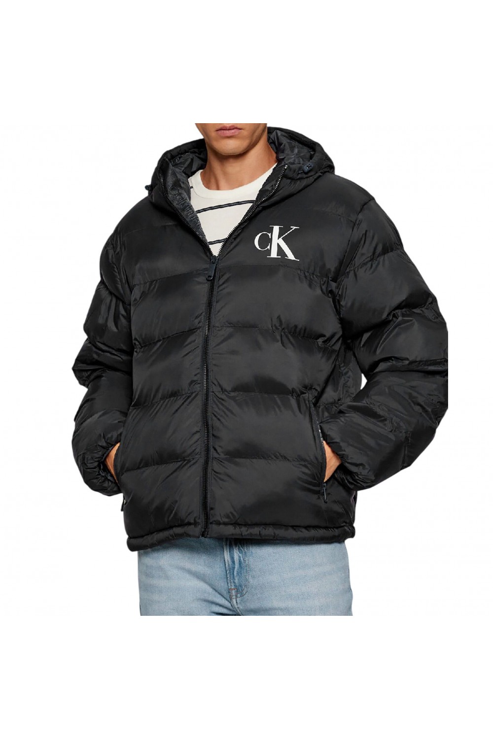 CALVIN KLEIN JEANS JACKET PUFFER MONOGRAM BLACK LV04RD528G-UB1