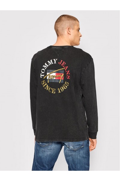 TOMMY HILFIGER TJM VINTAGE CIRCULAR LS TEE BLACK DM0DM11611-BDS