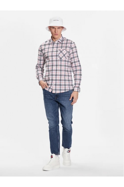 TOMMY HILFIGER TJM CLSC SMALL CHECK SHIRT WHITE CHECK DM0DM16608-YBR