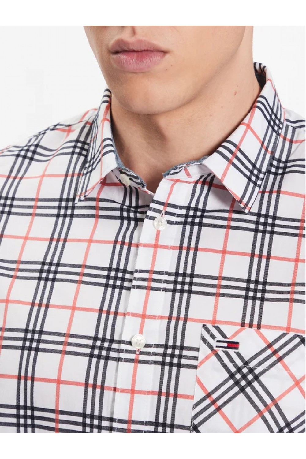 TOMMY HILFIGER TJM CLSC SMALL CHECK SHIRT WHITE CHECK DM0DM16608-YBR