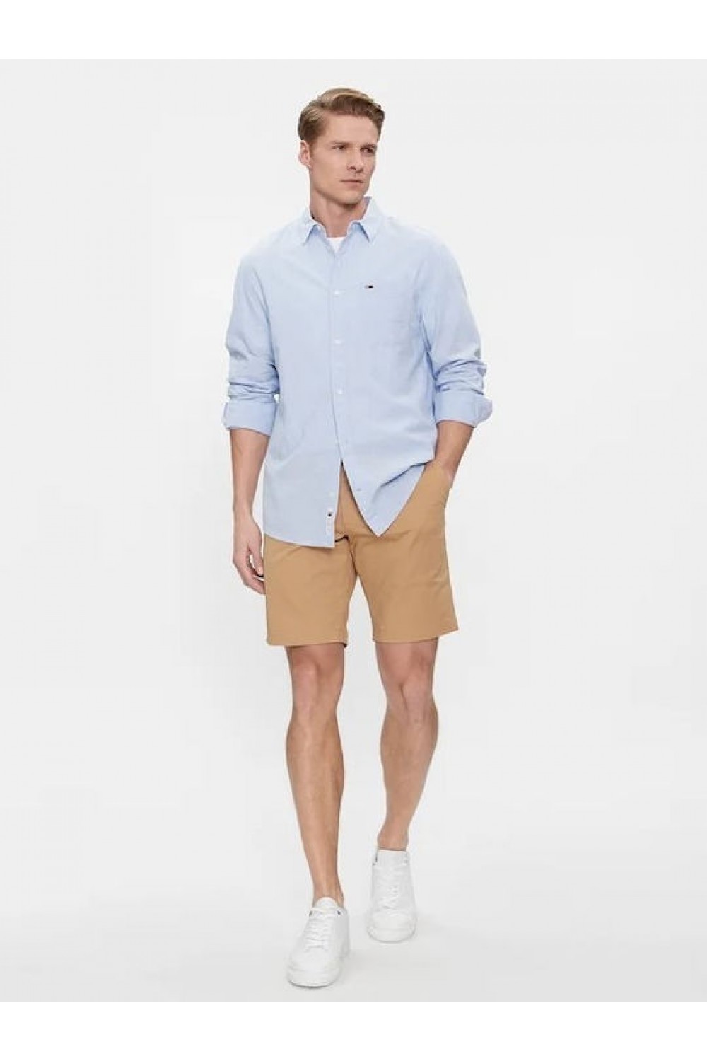 TOMMY HILFIGER TJM REG LINEN BLEND SHIRT MODERATE BLUE DM0DM18962-C3S