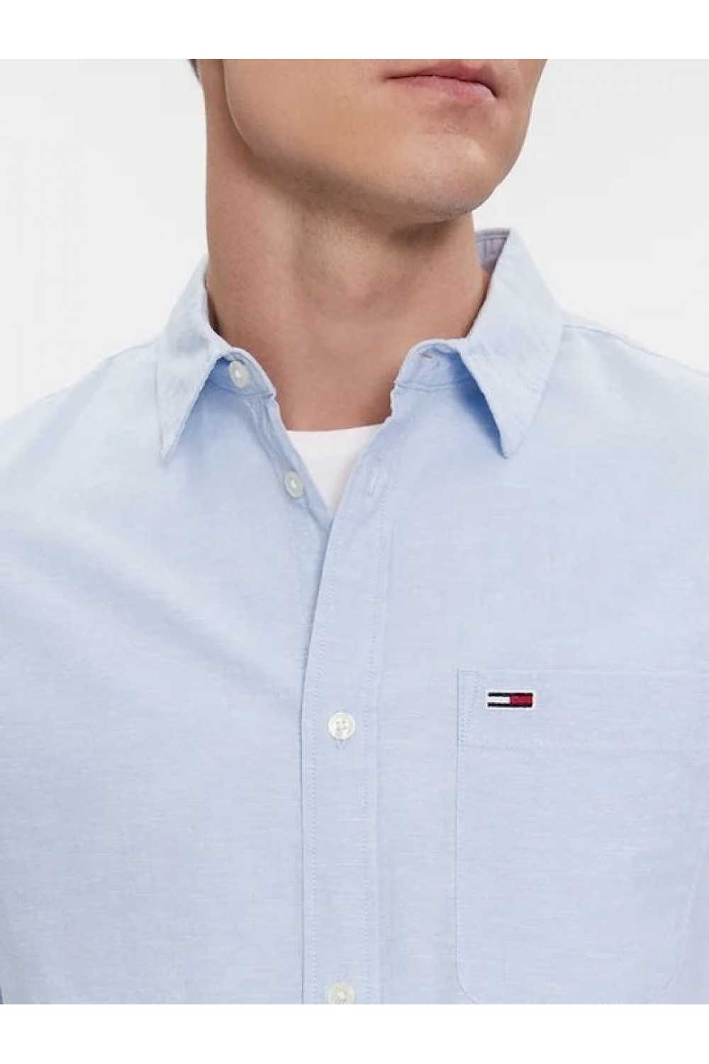 TOMMY HILFIGER TJM REG LINEN BLEND SHIRT MODERATE BLUE DM0DM18962-C3S