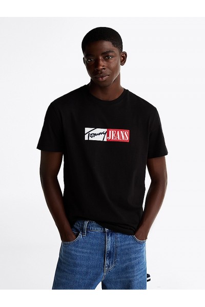 TOMMY HILFIGER T-SHIRT TJM SLIM ENTRY GRAPHIC BLACK DM0DM20365-BDS