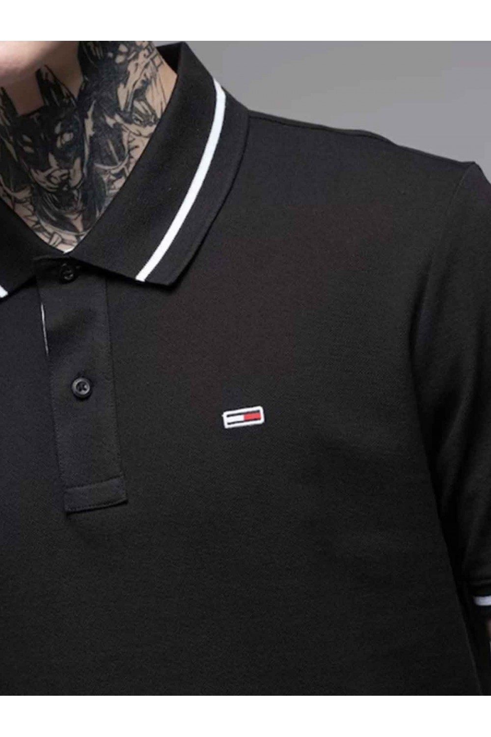 TOMMY HILFIGER T-SHIRT POLO TJM REG TIPPED BLACK DM0DM20745-BDS