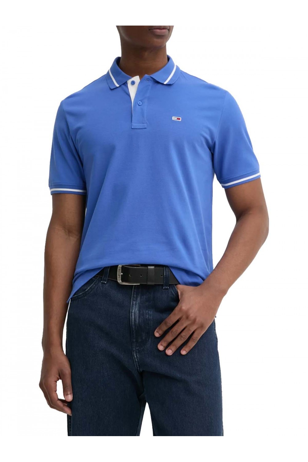 TOMMY HILFIGER T-SHIRT POLO TJM REG TIPPED TEMPO BLUE DM0DM20745-C6E