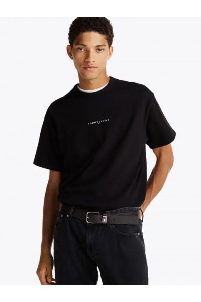 TOMMY HILFIGER T-SHIRT RLX LINEAR LOGO BLACK DM0DM21110-BDS