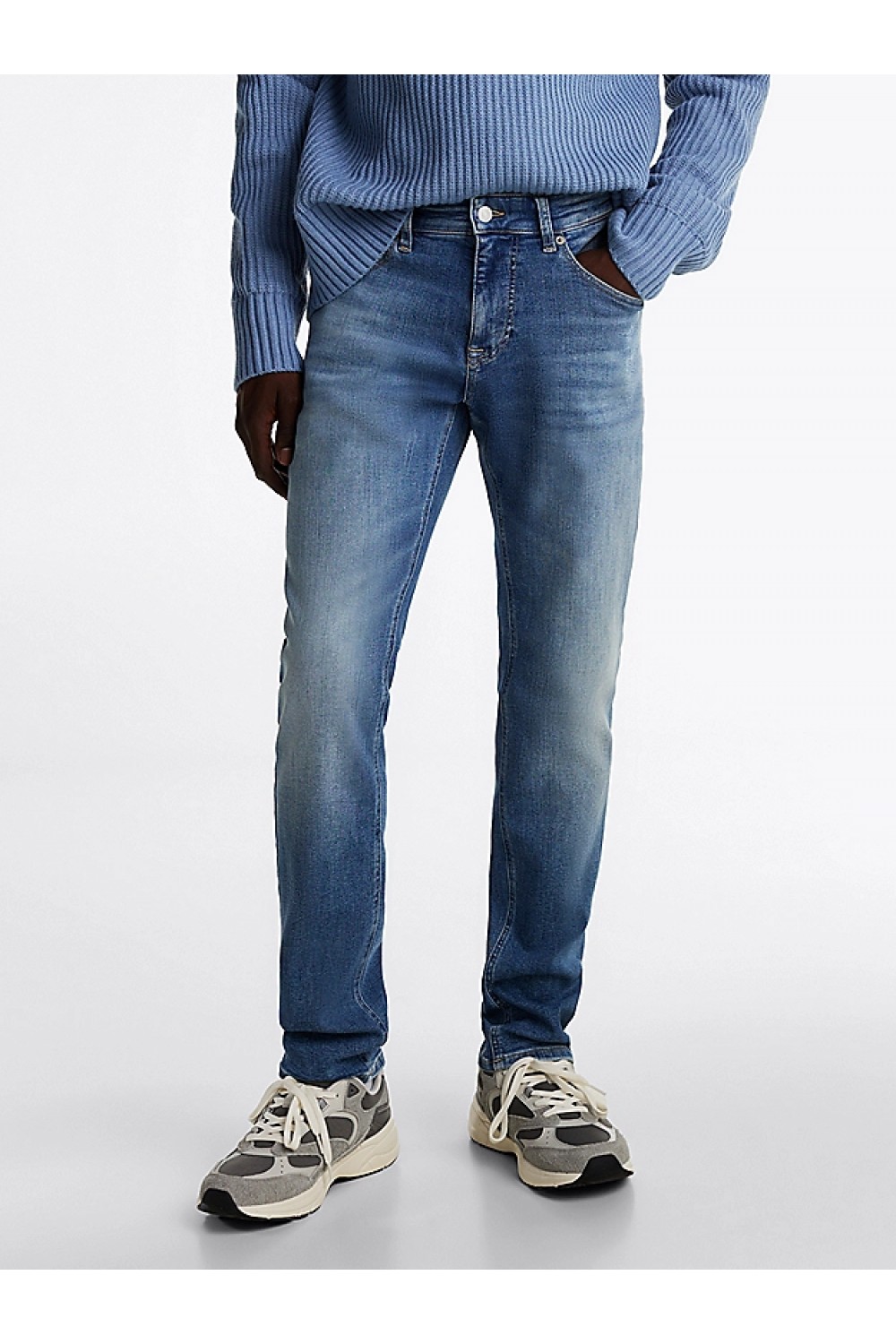TOMMY HILFIGER DENIM JEANS SCANTON WHISKERED SLIM MEDIUM BLUE DM0DM21137-1A5