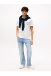 TOMMY HILFIGER T-SHIRT SIGNATURE BACK LOGO CREW NECK ECRU DM0DM21934-YBL
